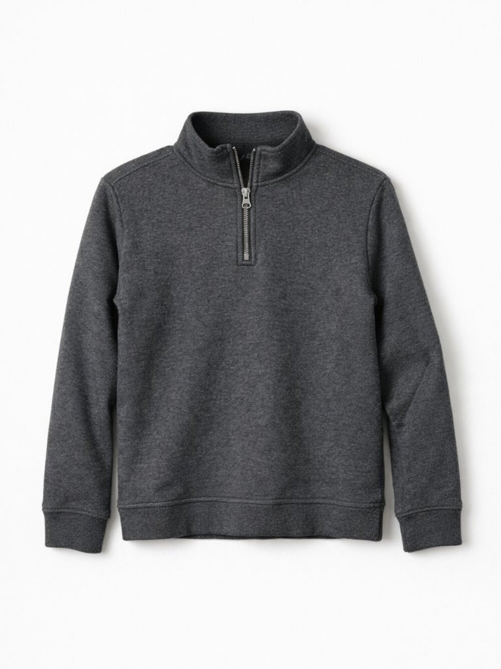 The Children’s Place Boys Quarter‑Zip Pullover | Size L (10/12) | Gray